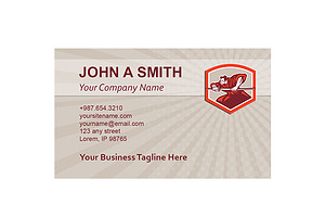 Business Card Template Samurai Drawi