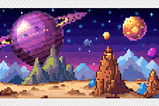Alien Planet Pixel Art Background, a Background Graphic by minhm2m (Thumbnail 6 of 12)