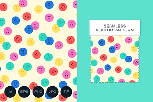Cute Colorful Smiley Faces Pattern