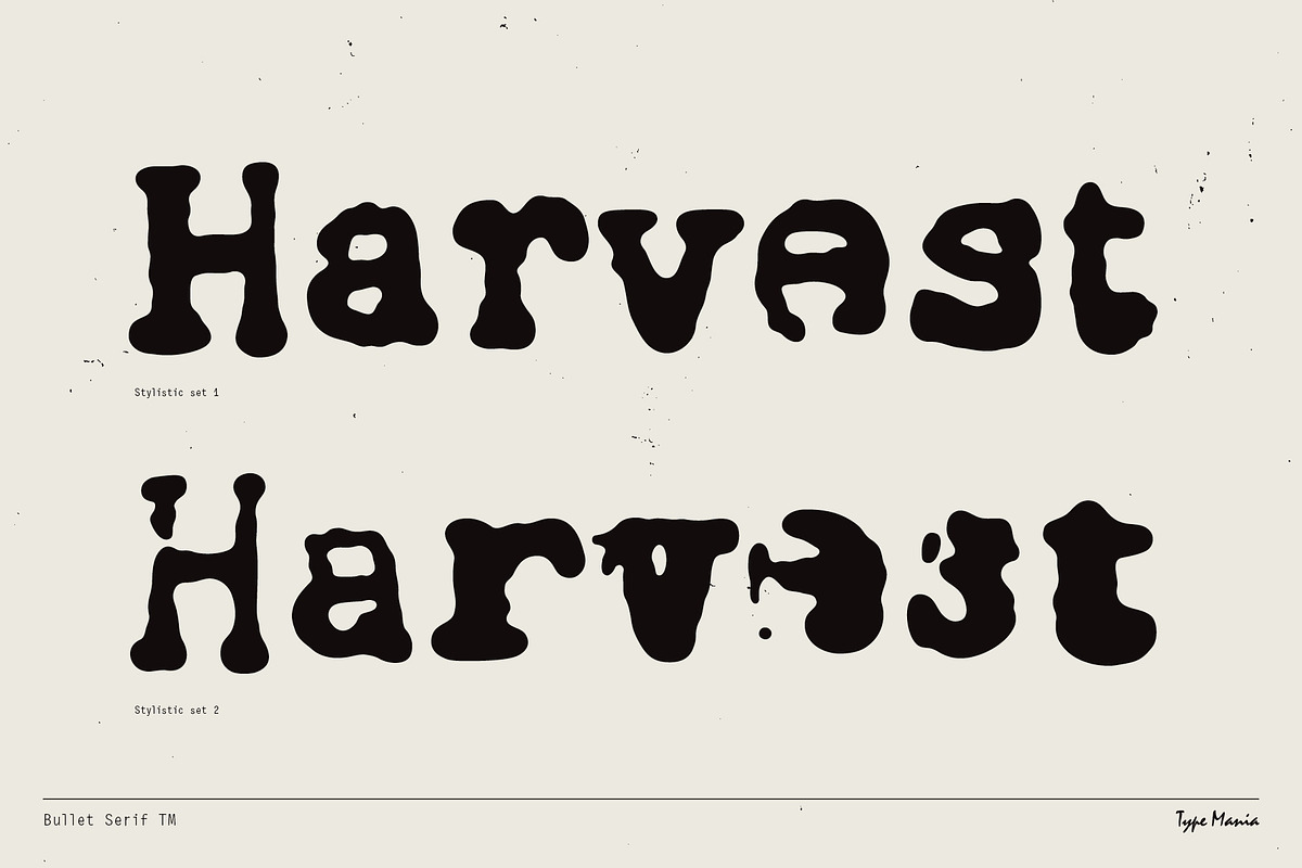 Bullet Serif TM – Grunged Typewriter, a Sans Serif Font by Type Mania (Photo 4 of 10)