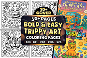 Bold Easy Trippy Art Coloring Pages, an Animal Illustration by Craftsbeefy (Thumbnail 1 of 4)