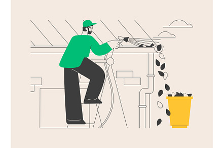 Gutter cleaning abstract concept, an Illustration by Visual Generation