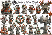 Christmas Bear Clipart, an Illustration by Sublimation Artist (Thumbnail 1 of 6)