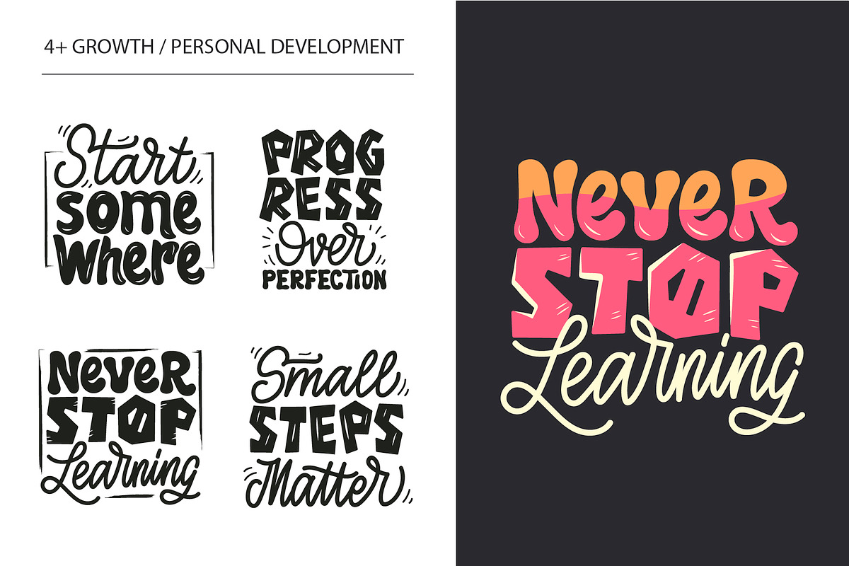 Handwritten Motivational Quote Set, an Object Graphic by Lettering_Logo (Photo 2 of 16)