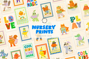 Nursery Prints, a Graphic by Wall Art Print Studio