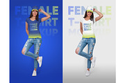Female T-Shirt & Baseball Cap Mockup, a Shirt Mockup by Hi, Mock-Up! (Thumbnail 7 of 8)