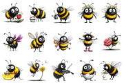 Whimsical Spring Bee Clipart, an Illustration by OK Design (Thumbnail 3 of 6)