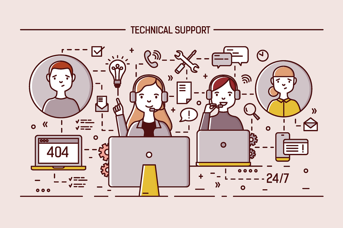 Call center and technical support, a Work Illustration by Good Studio (Photo 3 of 9)