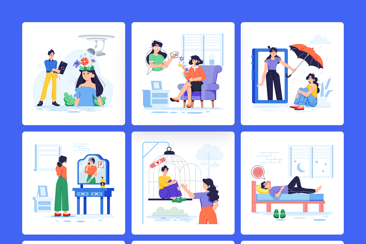 Animated Mental Health Illustrations, a Person Illustration by Prosymbols (Photo 7 of 13)
