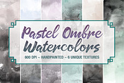 Pastel Ombre Watercolor Backgrounds, a Texture Graphic by M. by mprintly (Thumbnail 1 of 5)
