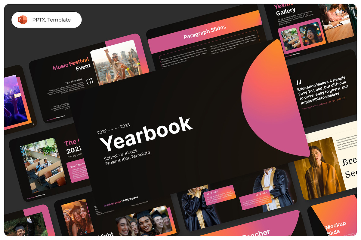 School Yearbook PowerPoint Template, a Presentation Template by Premast (Photo 1 of 4)