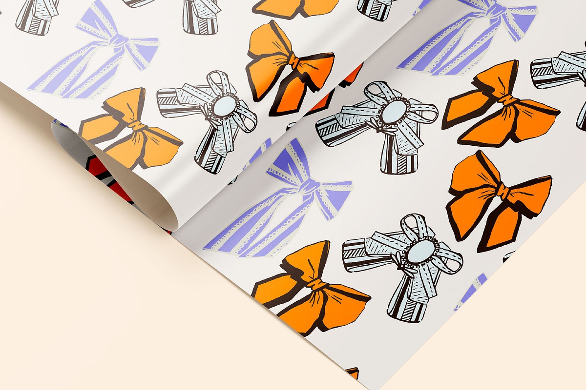 Illustrated ribbon bows vectors V3, an Object Graphic by MayBay Studio (Photo 4 of 6)