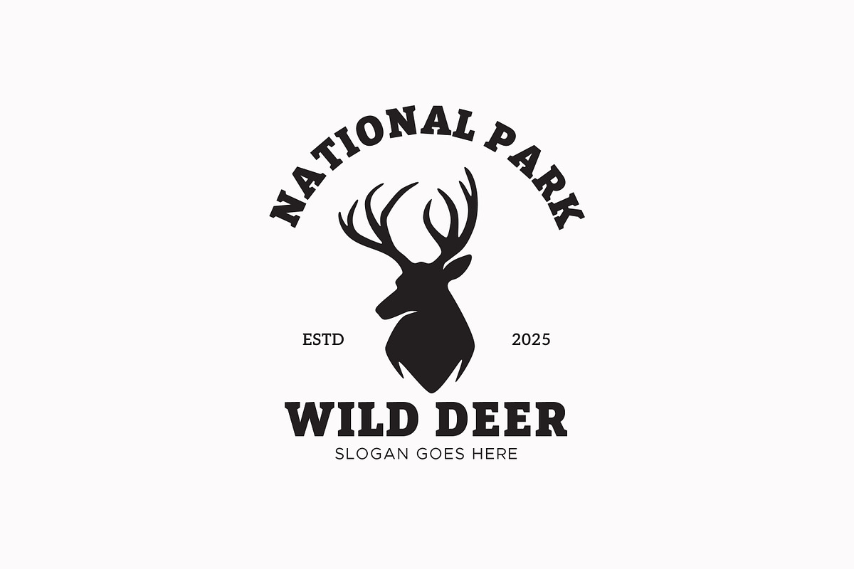 Deer Head Silhouette Design, a Branding & Logo Template by Signatoro (Photo 1 of 2)