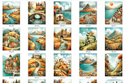 Cartoon sceneries landscapes bundle, a Seasonal Illustration by Bubert Art (Thumbnail 2 of 8)