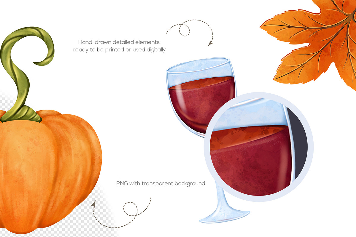 Thanksgiving day Clipart PNG Set, a Food Illustration by Mespilia (Photo 3 of 5)