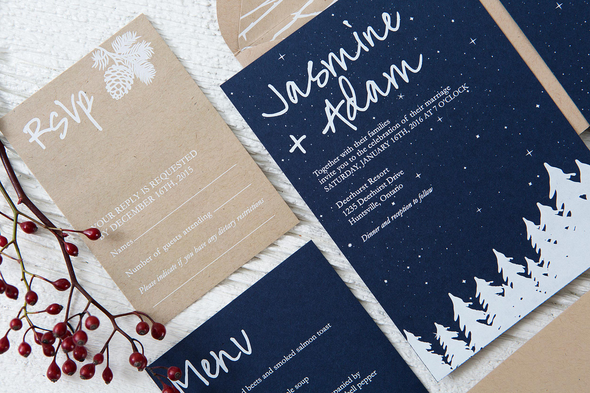 Winter Wonderland Wedding Suite, an Invitation Template by Laura K Invitations (Photo 5 of 5)