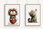 Whimsical Summer Cats Clipart, an Illustration by Libby Wishes (Thumbnail 7 of 7)