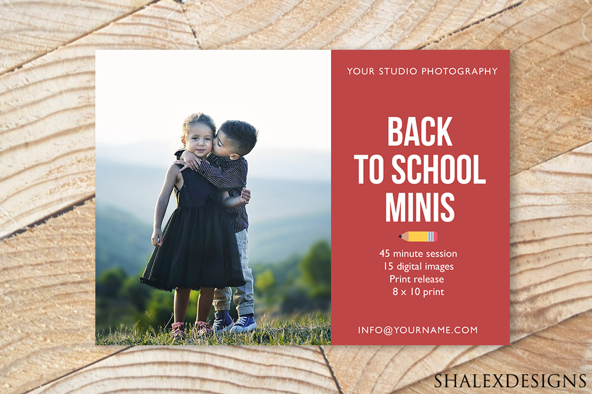 Back to School Mini Session Template, a Flyer Template by ShalexDesigns