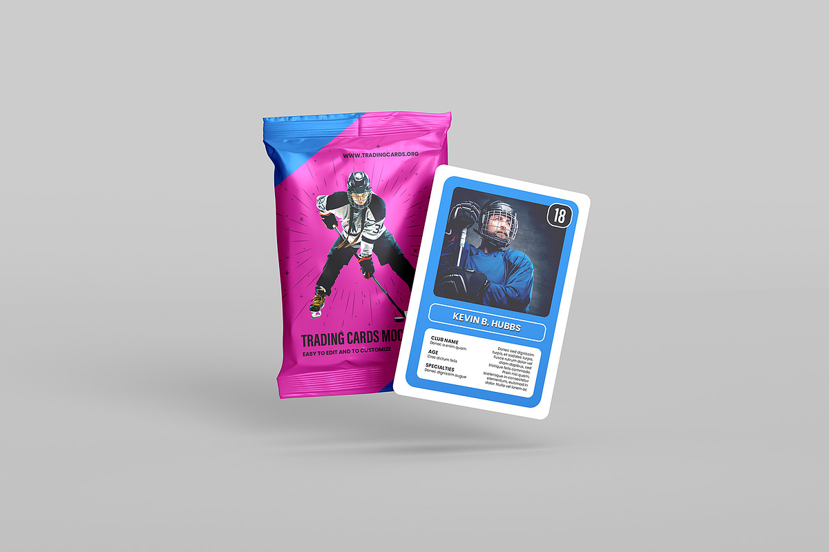 Trading Cards Mockup v2 - 9 views, an Advertising Mockup by Illusiongraphic (Photo 3 of 20)