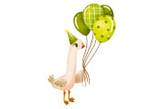 Green Birthday Goose Clipart Set, an Animal Illustration by the_myro (Thumbnail 3 of 10)