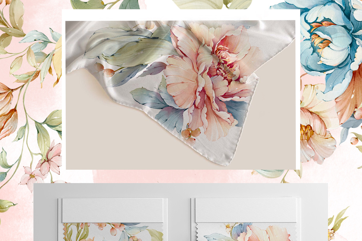 Watercolor flowers pink bloom set, a Decorative Illustration by Edith’s World (Photo 15 of 19)