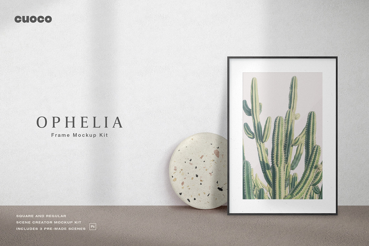 OPHELIA - Wall Frames Mockup Kit, a Merchandise Mockup by Cuoco (Photo 1 of 9)