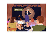 Open mic, stand up comedy show set, a Person Illustration by PaperTrident (Thumbnail 3 of 4)