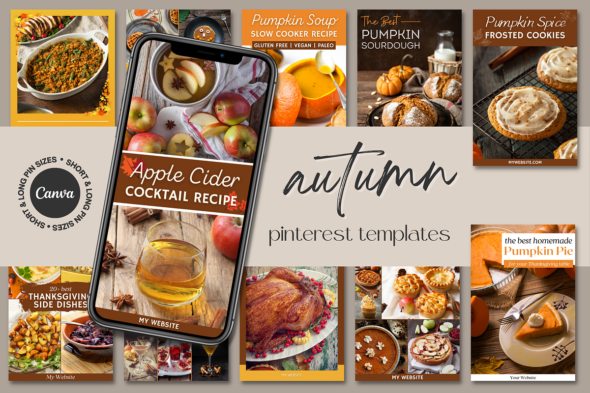 Canva Pinterest Templates - Food Blog