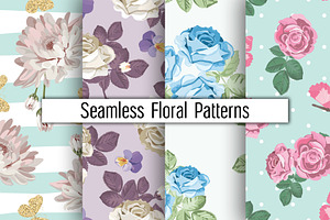 4 Floral Patterns Set SALE