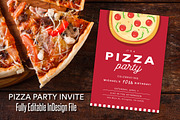 Red Pizza Party Celebration Invite, an Invitation Template by BF Studios (Thumbnail 1 of 2)