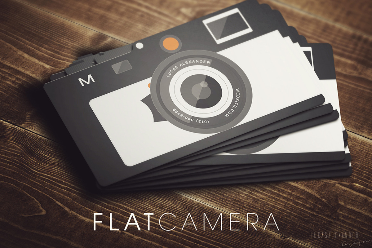 Flat Camera Business Card, a Business Card Template by Lucas Alexander (Photo 2 of 4)
