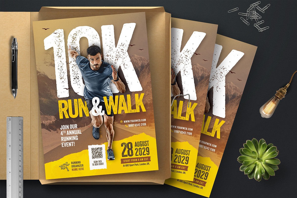 Run & Walk Flyer Templat, a Flyer Template by Boostock (Photo 2 of 6)