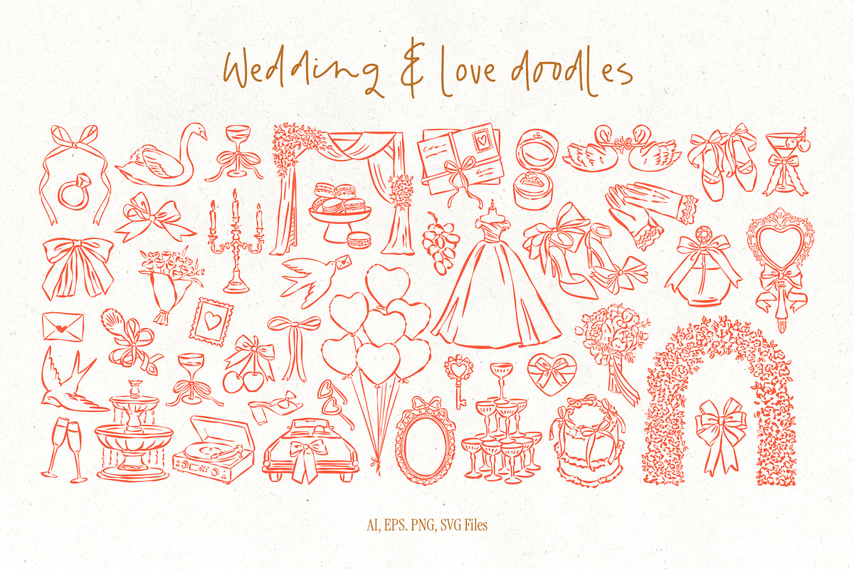 Whimsical love and wedding doodles, an Object Graphic by DesignThatMatters (Photo 7 of 11)