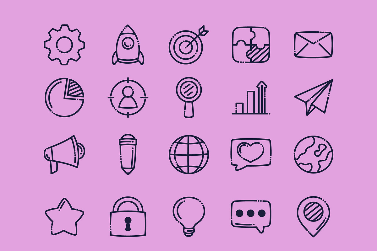 Marketing Line Icon Set
