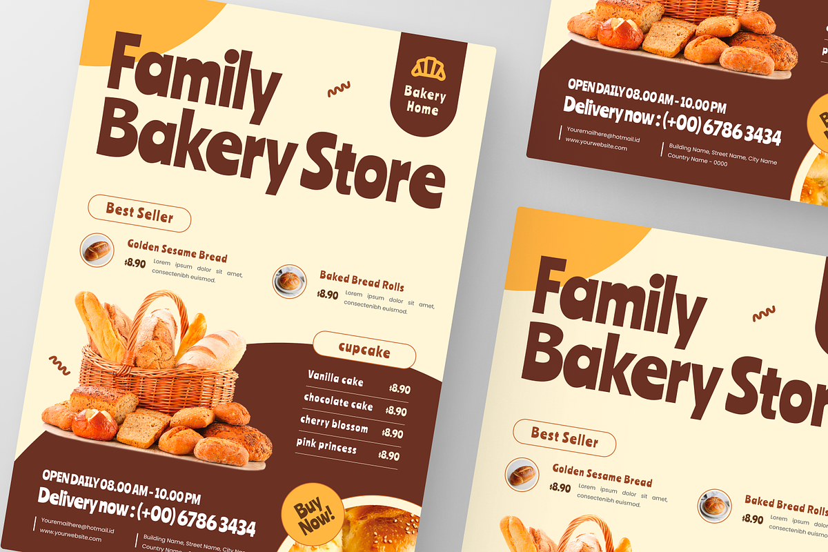Family Bakery Cafe Menu Flyer, a Flyer Template by Annora Studio (Photo 6 of 6)