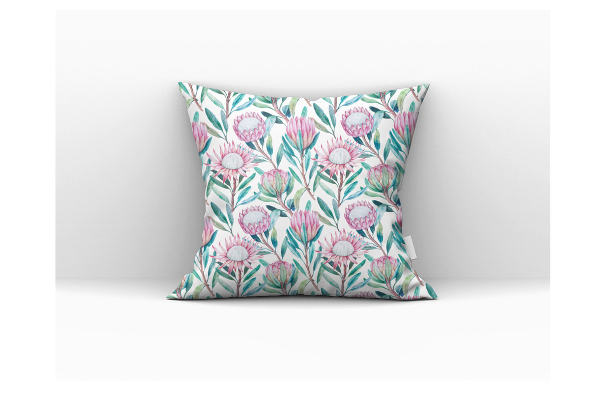Protea flowers watercolor pattern, a Pattern Graphic by Robusta (Photo 4 of 5)