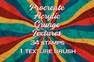 35 Acrylic Grunge Texture Brushes