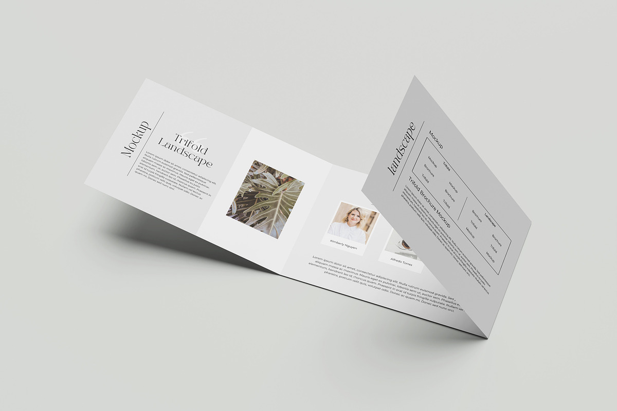 A4 Landscape Trifold Brochure Mockup, a Product Mockup by AKMAL STUDIO