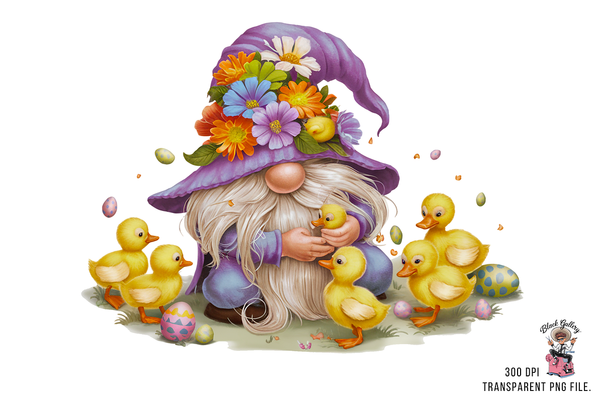 Easter Gnome Clipart PNG Bundle, an Illustration by Clipart Bloom (Photo 5 of 18)