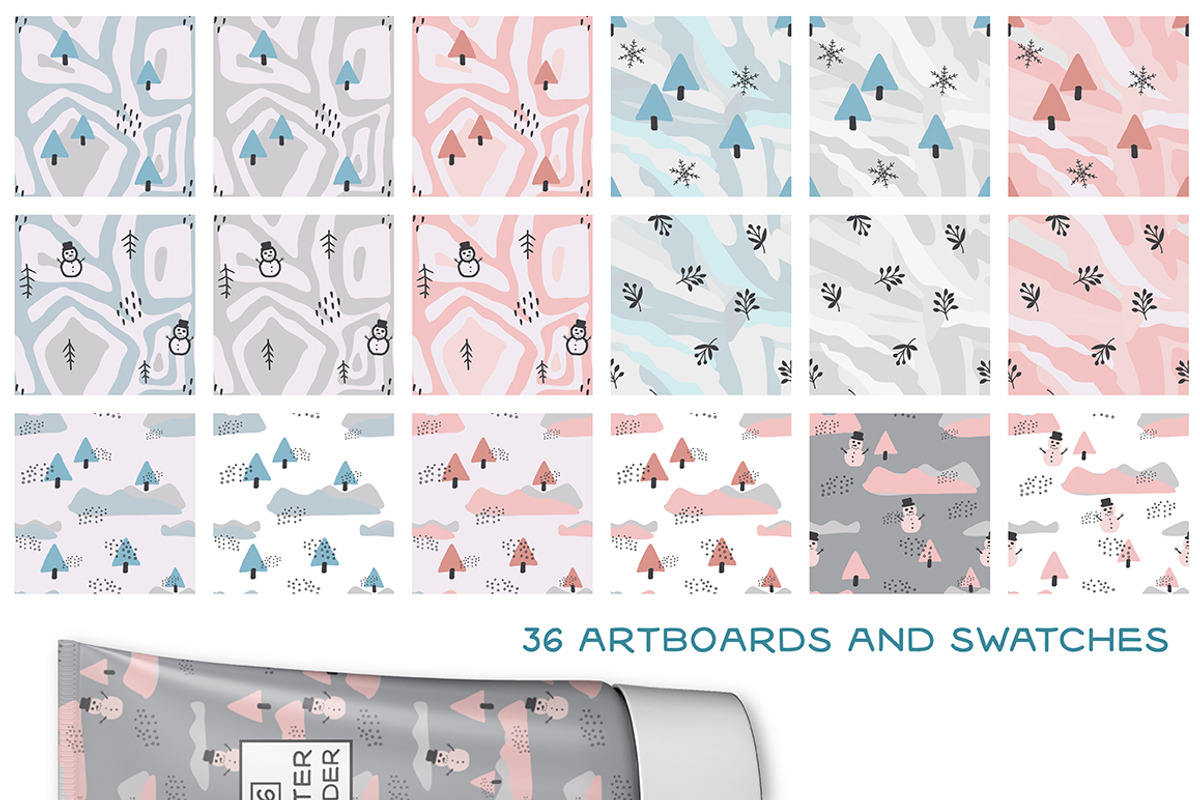 Winter Wonder Seamless Patterns, a Pattern Graphic by BAD TASTE (Photo 3 of 8)