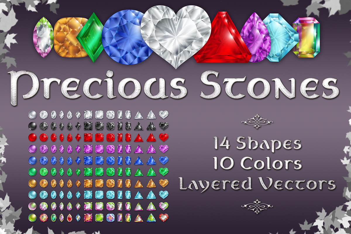 Precious Gem Stone Vectors, an Object Graphic by Abysm Internal (Photo 1 of 3)