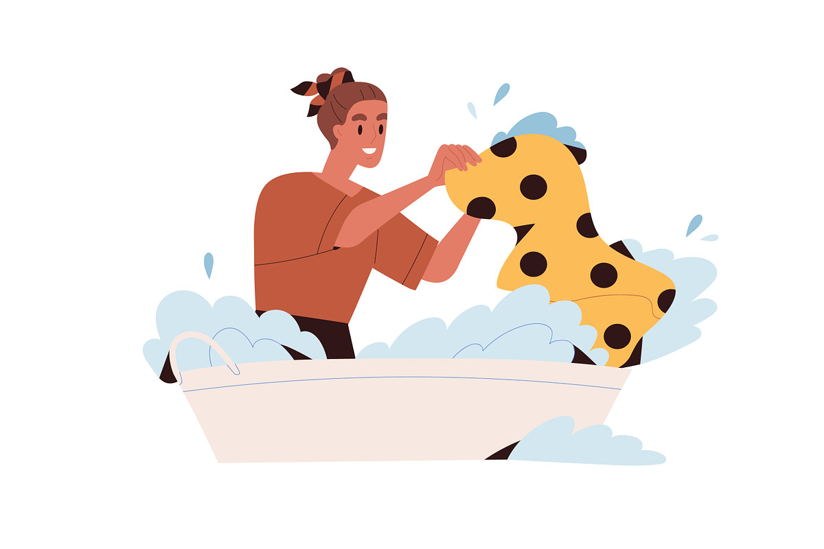 People taking care of clothes set, a Person Illustration by Good Studio (Photo 2 of 10)