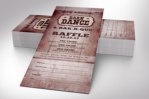 Barn Dance Raffle Ticket Word