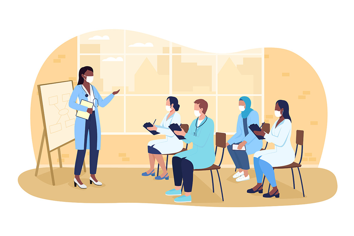 Visit doctor flat illustrations, a Healthcare Illustration by IMG visuals characters (Photo 6 of 7)