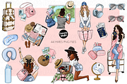Pink Travel girl clipart png, a Person Illustration by Parinaz Wadia Design (Thumbnail 2 of 10)