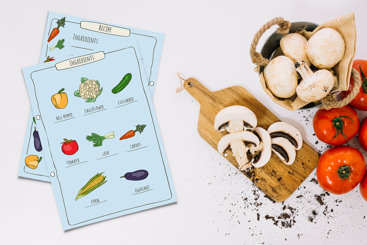 Cookbook. Set of vector elements., a Food Illustration by Design by Irihaha (Photo 5 of 7)