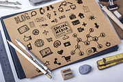 Hand drawn social media doodles set, an Icon by Hala (Thumbnail 2 of 3)