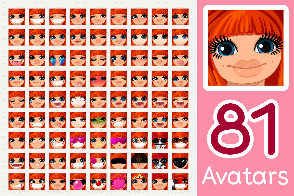 vector BIG avatars SET, a Templates & Theme by WINDmade (Photo 39 of 40)