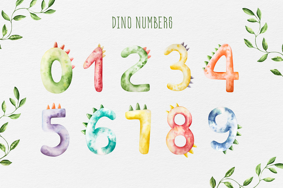 Cute dinosaurs|watercolor collection, an Animal Illustration by Navenzeles (Photo 5 of 12)