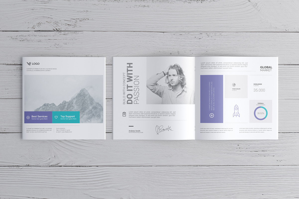 Square Brochure / Catalog Mock-Up, a Mockup by Toasin Studio (Photo 1 of 6)
